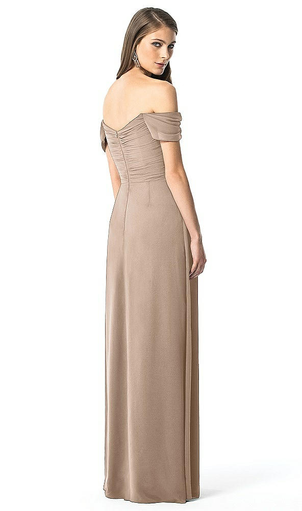 Back View - Topaz Off-the-Shoulder Ruched Chiffon Maxi Dress - Alessia