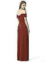 Rear View Thumbnail - Auburn Moon Off-the-Shoulder Ruched Chiffon Maxi Dress - Alessia