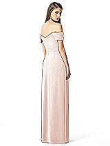 Rear View Thumbnail - Blush Off-the-Shoulder Ruched Chiffon Maxi Dress - Alessia