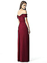 Rear View Thumbnail - Burgundy Off-the-Shoulder Ruched Chiffon Maxi Dress - Alessia