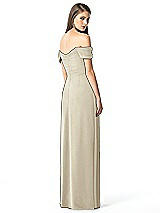 Rear View Thumbnail - Champagne Off-the-Shoulder Ruched Chiffon Maxi Dress - Alessia