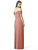 Rear View Thumbnail - Desert Rose Off-the-Shoulder Ruched Chiffon Maxi Dress - Alessia