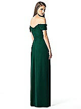 Rear View Thumbnail - Hunter Green Off-the-Shoulder Ruched Chiffon Maxi Dress - Alessia