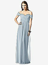 Front View Thumbnail - Mist Off-the-Shoulder Ruched Chiffon Maxi Dress - Alessia