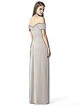 Rear View Thumbnail - Oyster Off-the-Shoulder Ruched Chiffon Maxi Dress - Alessia