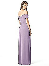 Rear View Thumbnail - Pale Purple Off-the-Shoulder Ruched Chiffon Maxi Dress - Alessia