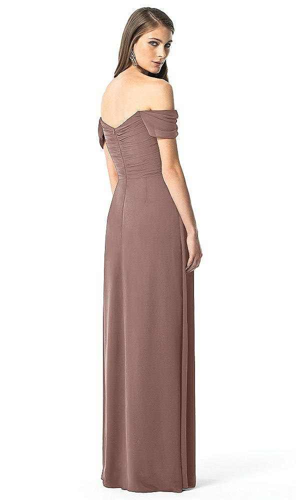 Back View - Sienna Off-the-Shoulder Ruched Chiffon Maxi Dress - Alessia