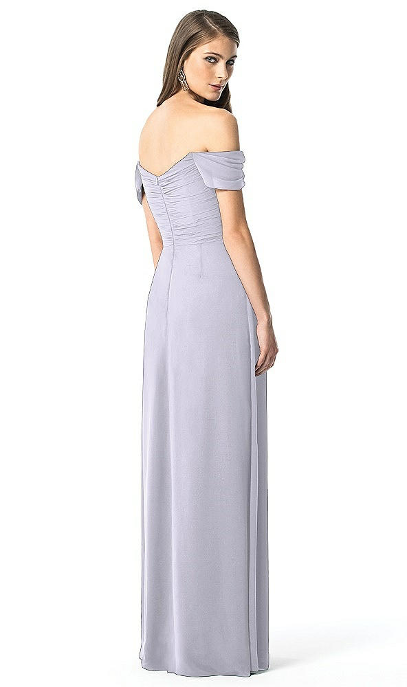 Back View - Silver Dove Off-the-Shoulder Ruched Chiffon Maxi Dress - Alessia