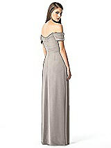 Rear View Thumbnail - Taupe Off-the-Shoulder Ruched Chiffon Maxi Dress - Alessia