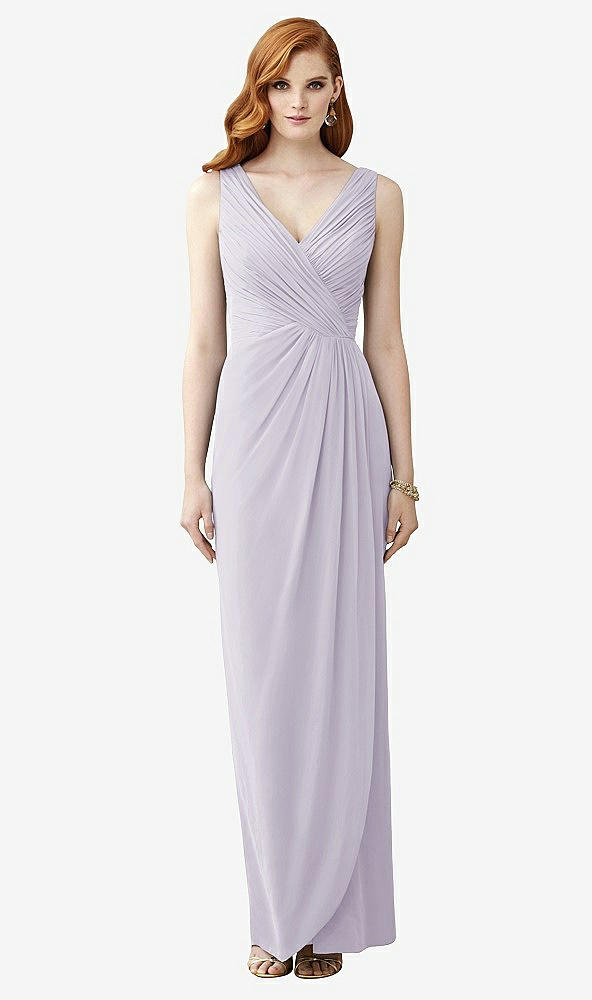 Front View - Moondance Sleeveless Draped Faux Wrap Maxi Dress - Dahlia