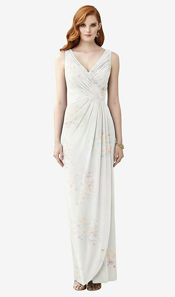 Front View - Spring Fling Sleeveless Draped Faux Wrap Maxi Dress - Dahlia