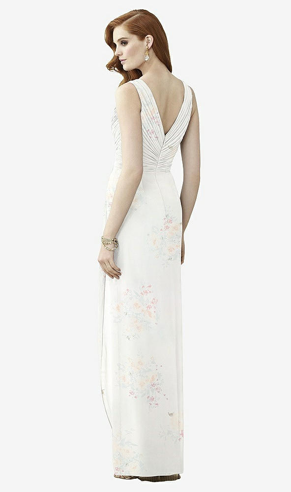 Back View - Spring Fling Sleeveless Draped Faux Wrap Maxi Dress - Dahlia