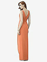 Rear View Thumbnail - Sweet Melon Sleeveless Draped Faux Wrap Maxi Dress - Dahlia