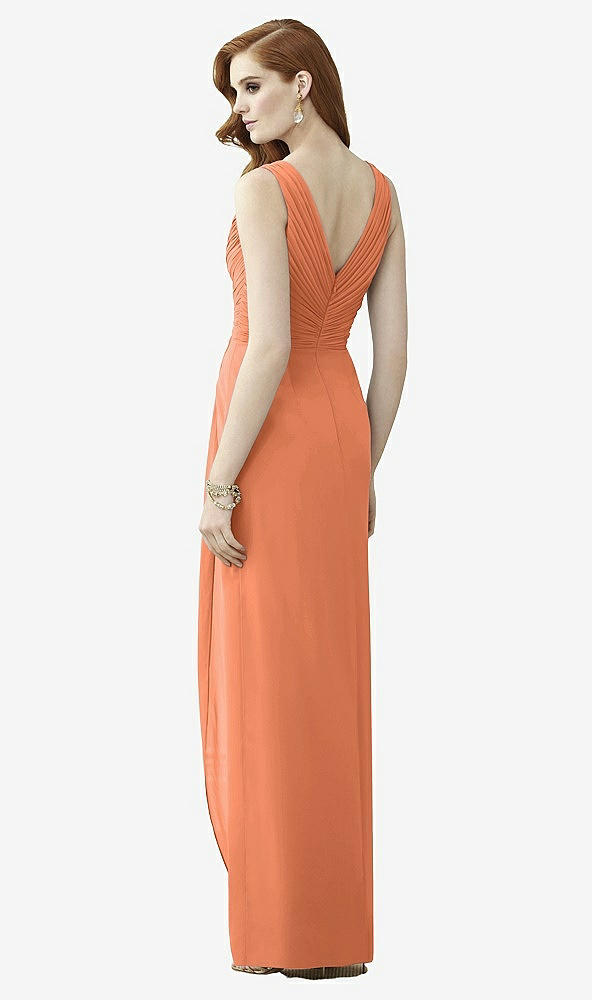 Back View - Sweet Melon Sleeveless Draped Faux Wrap Maxi Dress - Dahlia