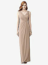 Front View Thumbnail - Topaz Sleeveless Draped Faux Wrap Maxi Dress - Dahlia