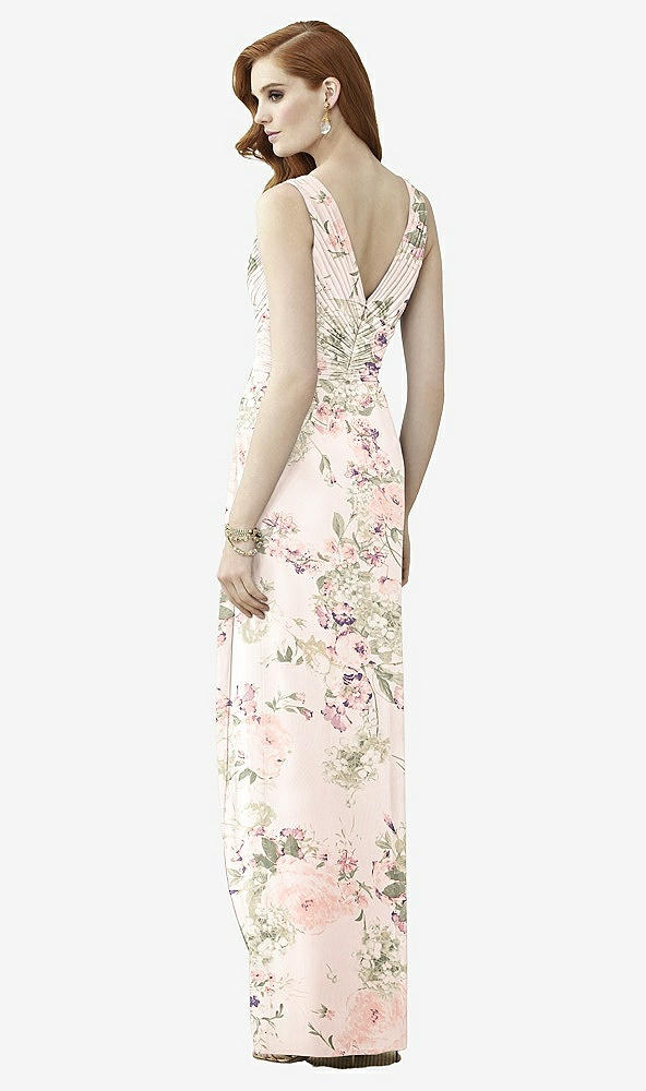 Back View - Blush Garden Sleeveless Draped Faux Wrap Maxi Dress - Dahlia