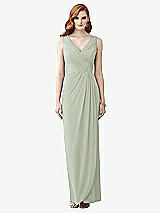 Front View Thumbnail - Celadon Sleeveless Draped Faux Wrap Maxi Dress - Dahlia