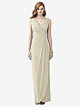 Front View Thumbnail - Champagne Sleeveless Draped Faux Wrap Maxi Dress - Dahlia