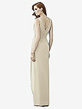 Rear View Thumbnail - Champagne Sleeveless Draped Faux Wrap Maxi Dress - Dahlia