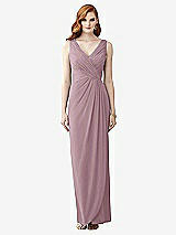 Front View Thumbnail - Dusty Rose Sleeveless Draped Faux Wrap Maxi Dress - Dahlia