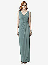 Front View Thumbnail - Icelandic Sleeveless Draped Faux Wrap Maxi Dress - Dahlia