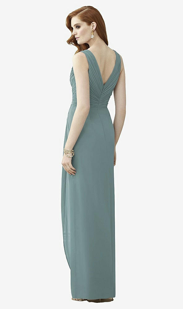 Back View - Icelandic Sleeveless Draped Faux Wrap Maxi Dress - Dahlia