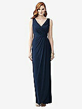 Front View Thumbnail - Midnight Navy Sleeveless Draped Faux Wrap Maxi Dress - Dahlia