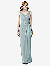 Front View Thumbnail - Morning Sky Sleeveless Draped Faux Wrap Maxi Dress - Dahlia