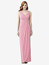 Front View Thumbnail - Peony Pink Sleeveless Draped Faux Wrap Maxi Dress - Dahlia