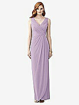 Front View Thumbnail - Pale Purple Sleeveless Draped Faux Wrap Maxi Dress - Dahlia