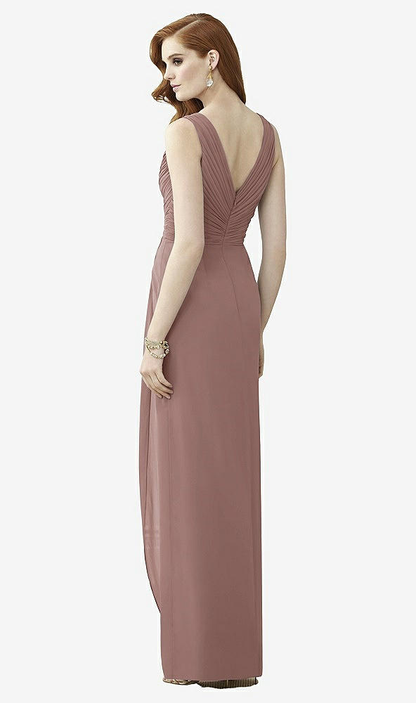 Back View - Sienna Sleeveless Draped Faux Wrap Maxi Dress - Dahlia