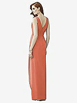 Rear View Thumbnail - Terracotta Copper Sleeveless Draped Faux Wrap Maxi Dress - Dahlia