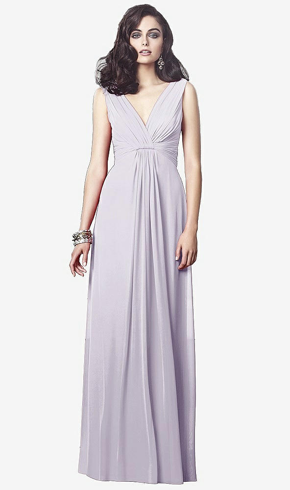 Front View - Moondance Draped V-Neck Shirred Chiffon Maxi Dress - Ari