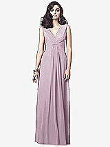 Front View Thumbnail - Suede Rose Draped V-Neck Shirred Chiffon Maxi Dress - Ari