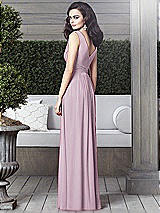 Rear View Thumbnail - Suede Rose Draped V-Neck Shirred Chiffon Maxi Dress - Ari