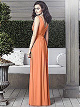 Rear View Thumbnail - Sweet Melon Draped V-Neck Shirred Chiffon Maxi Dress - Ari