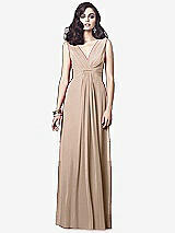 Front View Thumbnail - Topaz Draped V-Neck Shirred Chiffon Maxi Dress - Ari