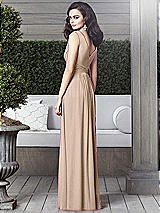 Rear View Thumbnail - Topaz Draped V-Neck Shirred Chiffon Maxi Dress - Ari