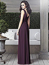 Rear View Thumbnail - Aubergine Draped V-Neck Shirred Chiffon Maxi Dress - Ari