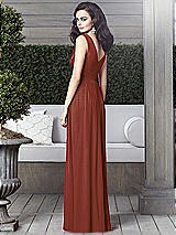 Rear View Thumbnail - Auburn Moon Draped V-Neck Shirred Chiffon Maxi Dress - Ari