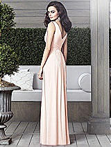 Rear View Thumbnail - Blush Draped V-Neck Shirred Chiffon Maxi Dress - Ari