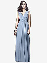 Front View Thumbnail - Cloudy Draped V-Neck Shirred Chiffon Maxi Dress - Ari