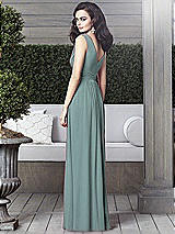 Rear View Thumbnail - Icelandic Draped V-Neck Shirred Chiffon Maxi Dress - Ari