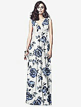 Front View Thumbnail - Indigo Rose Draped V-Neck Shirred Chiffon Maxi Dress - Ari