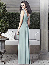 Rear View Thumbnail - Morning Sky Draped V-Neck Shirred Chiffon Maxi Dress - Ari