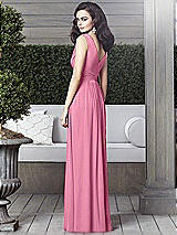 Rear View Thumbnail - Orchid Pink Draped V-Neck Shirred Chiffon Maxi Dress - Ari