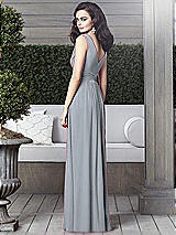 Rear View Thumbnail - Platinum Draped V-Neck Shirred Chiffon Maxi Dress - Ari