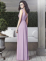 Rear View Thumbnail - Pale Purple Draped V-Neck Shirred Chiffon Maxi Dress - Ari