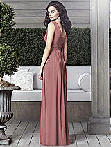 Rear View Thumbnail - Rosewood Draped V-Neck Shirred Chiffon Maxi Dress - Ari