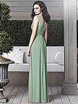 Rear View Thumbnail - Seagrass Draped V-Neck Shirred Chiffon Maxi Dress - Ari